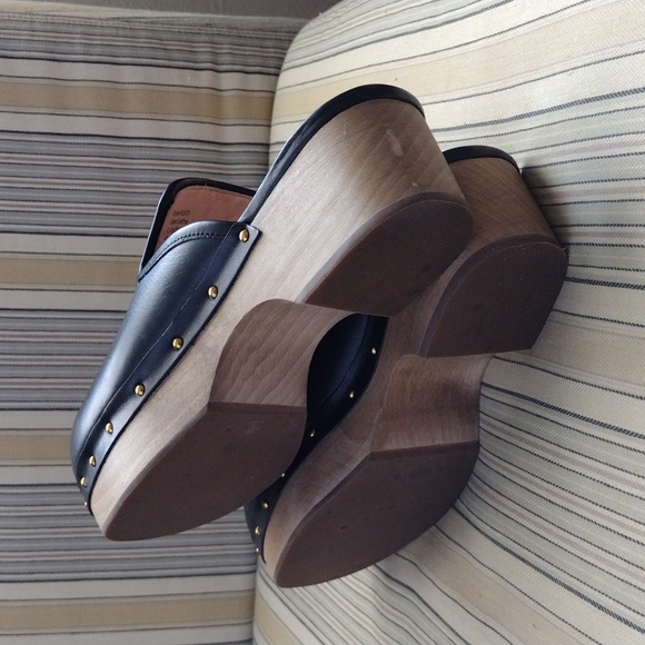 J Crew  black leather clogs 7.5 - Picture 6 of 8